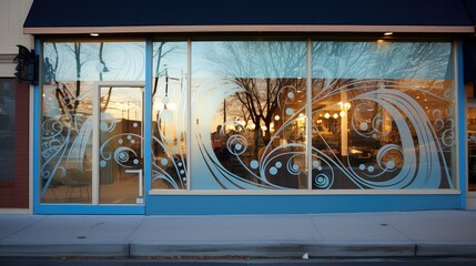 patterns store front glass