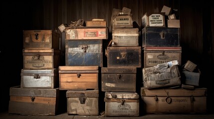 wooden old boxes