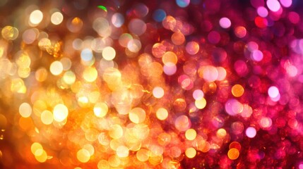 Obraz premium Vibrant bokeh lights background in warm cool tones