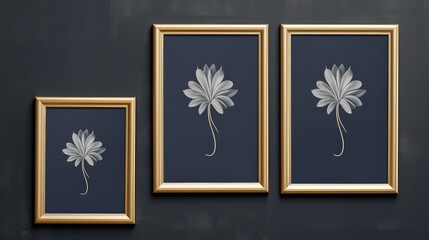display art mockup gold frame