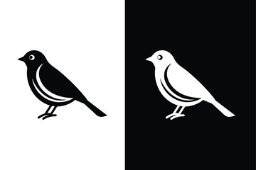 Minimalist Black Bird Silhouettes. Vector Icons for Clean Design
