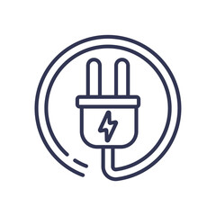 Electric plug icon symbolizing power and connectivity.