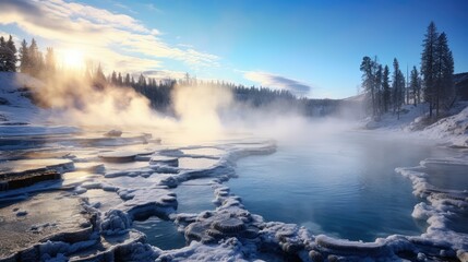 Fototapeta premium yellowstone hot water