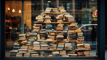 Obraz premium display bookstore stack of books