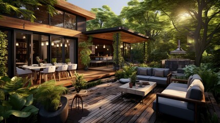 Fototapeta premium deck yard house