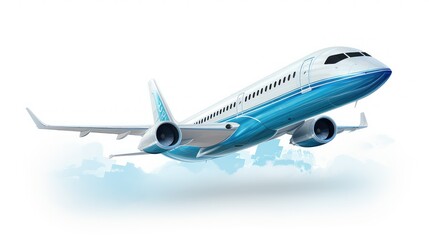 Fototapeta premium sleek airplane white background