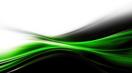 Fototapeta premium Abstract green and black wave design with smooth gradients and flowing lines.