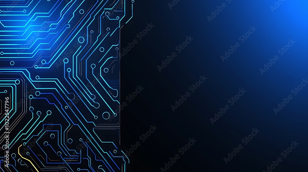 Poster Abstract digital background with circuit board design and copy space.