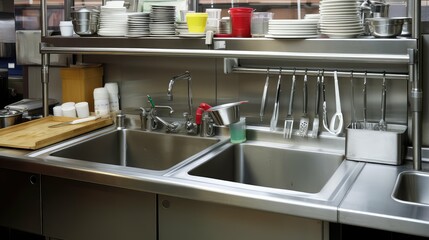 soapy commercial kitchen sink