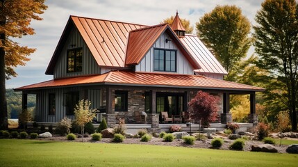 charm house with metal roof