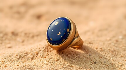 Lapis Lazuli Crescent Moon Ring