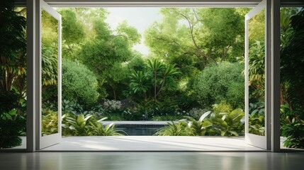 modern open double doors