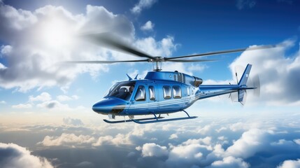 sky blue helicopter