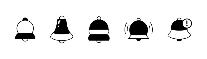 Sleek Notification Bell Icons for Mobile and Web Applications – Featuring Missed Alerts, Vibrate Mode, and Event Reminders