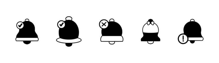Sleek Notification Bell Icons for Mobile and Web Applications – Featuring Missed Alerts, Vibrate Mode, and Event Reminders