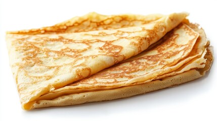 folded fresh french crepe pancakes isolated on white background