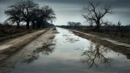 overflowing abandoned road
