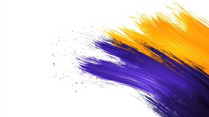 Abstract colorful brush strokes in purple, orange, and white, creating a dynamic visual effect.