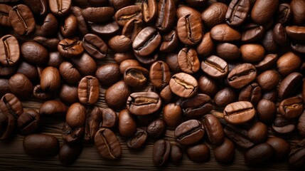 Fototapeta premium closeup scattered coffee beans