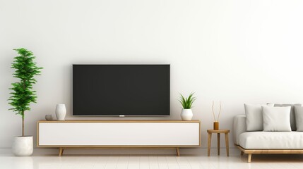 modern tv monitor on wall