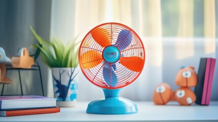 blue table fan