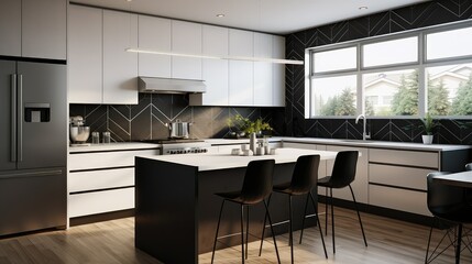 cabinets kitchen black and white