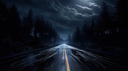 silhouettes road dark