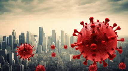 impact covid virus red
