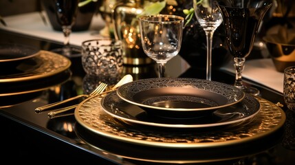 Obraz premium sophisticated elegant black and gold