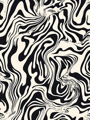 Black and white abstract background illustration waves, zebra lines design