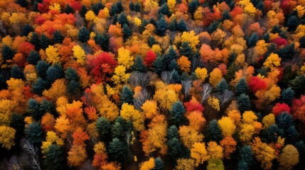 foliage fall tree forest aerial