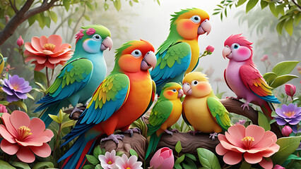 Picture of birds with the beauty of nature on background. bird(68)