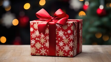 wrapping christmas gift box