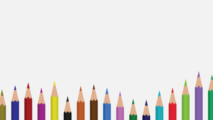 Colorful Pencils on White Background for School, Art, and Design Projects
