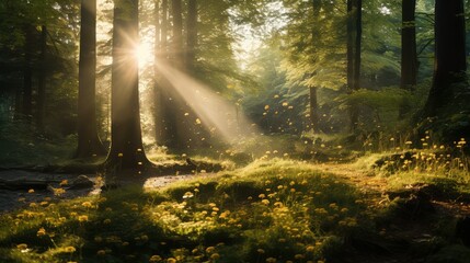 Obraz premium serene gold lens flare