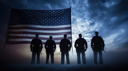 honor american flag thin blue line