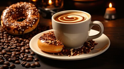 aroma doughnut and coffee