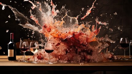 messy wine explosion