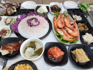 Korean Seafood Restaurant. Korean Style Sashimi