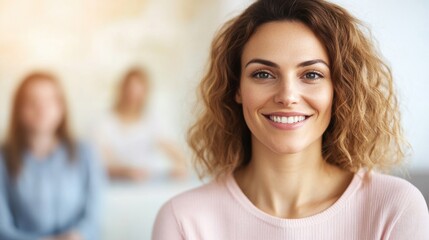 The woman expresses her thoughts and emotions while participating in a group therapy session that fosters connection and support