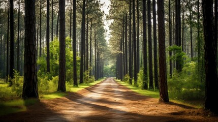 Fototapeta premium nature trees road