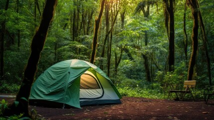 camping green tent
