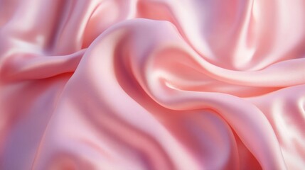 Obraz premium Delicate waves of soft pink silk create an elegant, flowing texture that reflects light beautifully, showcasing its luxurious nature
