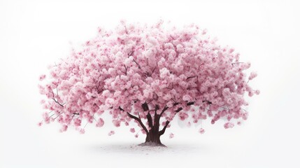 pink tree white background