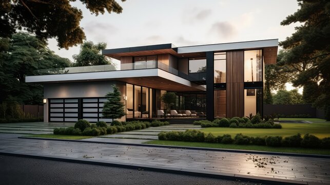 sleek front of a house