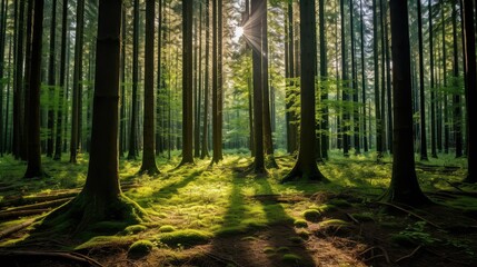 Fototapeta premium sunlight bushes trees