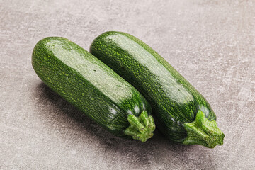 Raw green ripe zucchini vegetable