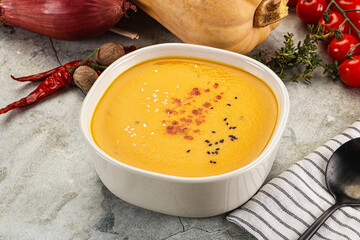 Vegetarian Pumpkin soup with spices