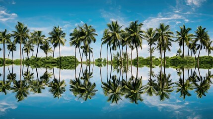 lagoon palm trees pattern