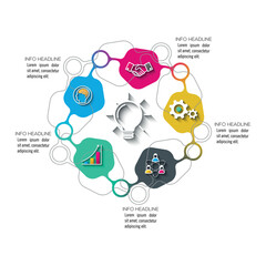 Infographics template with light bulb and five options